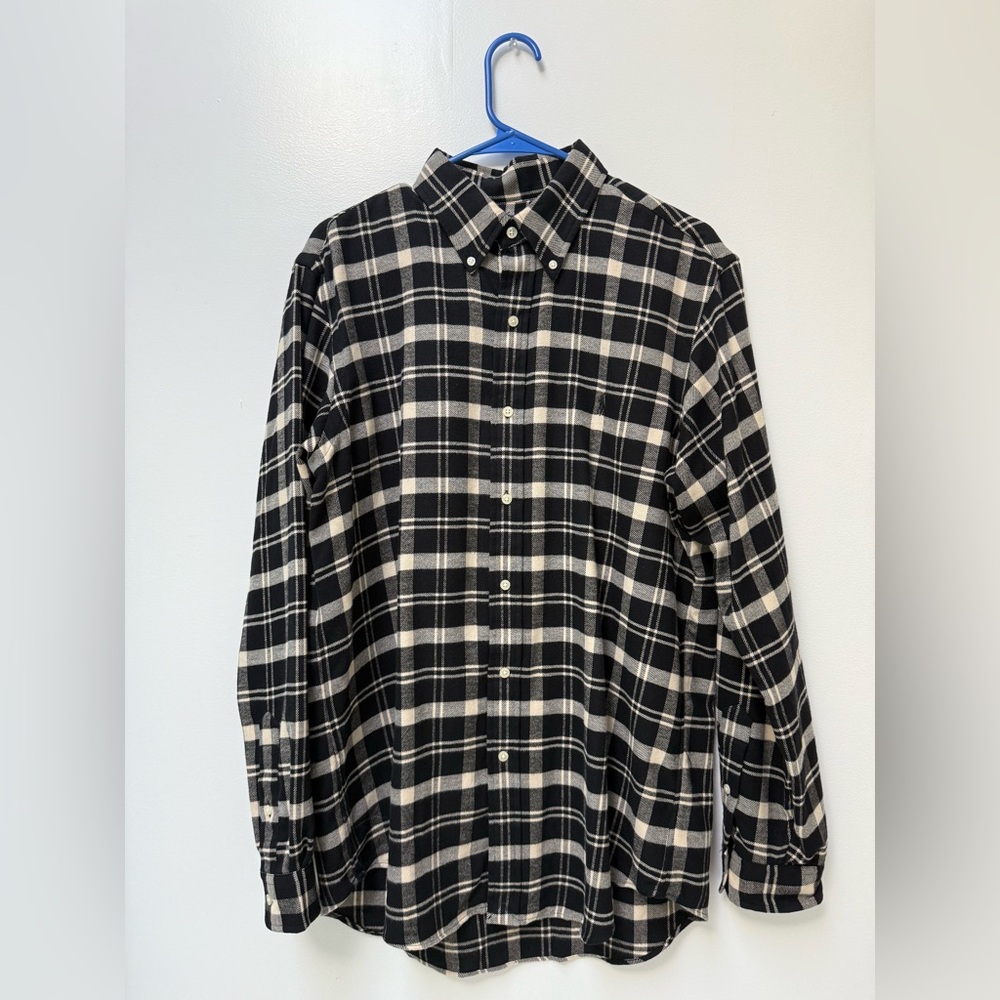 Ralph Lauren Black and White flannel Plaid Men's Shirt in